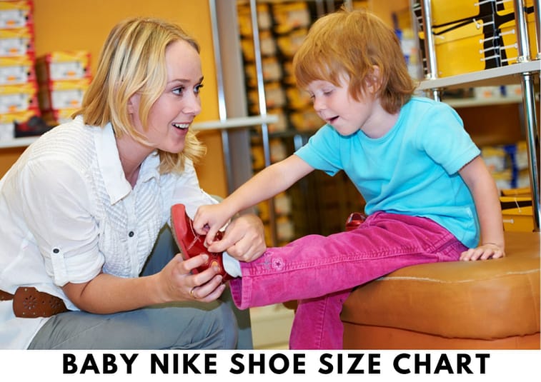 Baby Nike shoe size chart